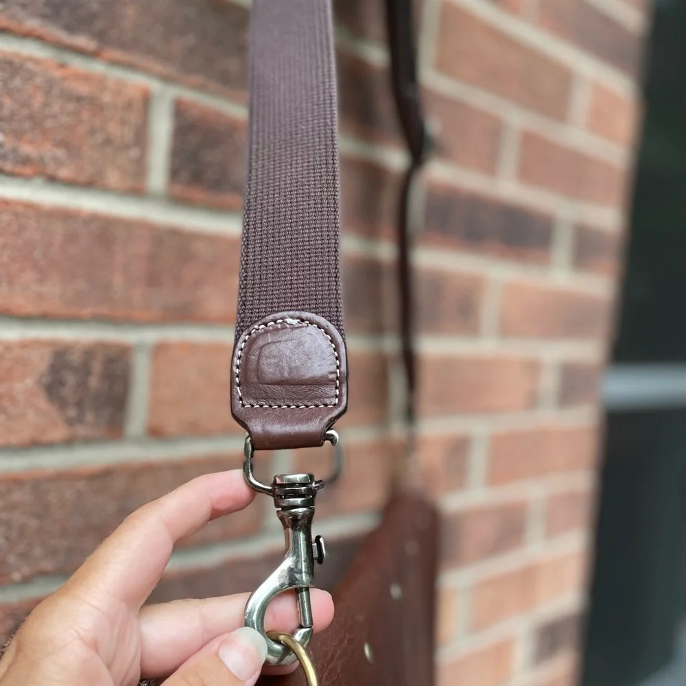 Unique handmade vintage Large leather tote/ crossbody bag - Picture 9 of 16